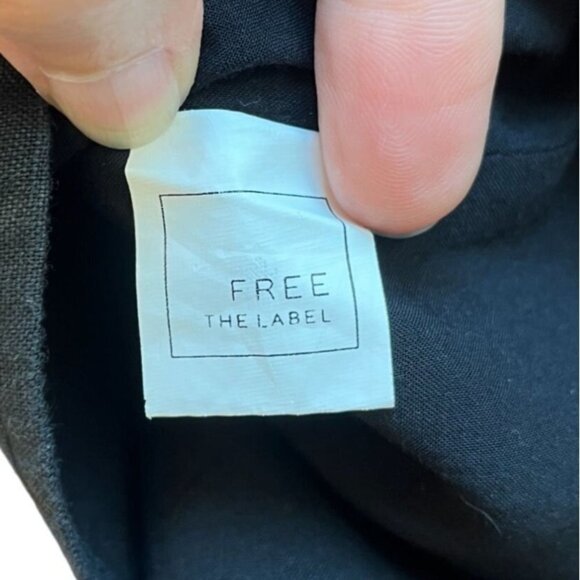 Free the Label Roma Top Linen Black Medium Crop Tank - Picture 5 of 6